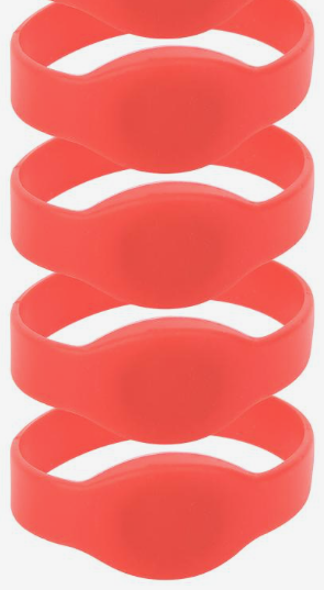 Bracelets rouges d'accès à la piscine